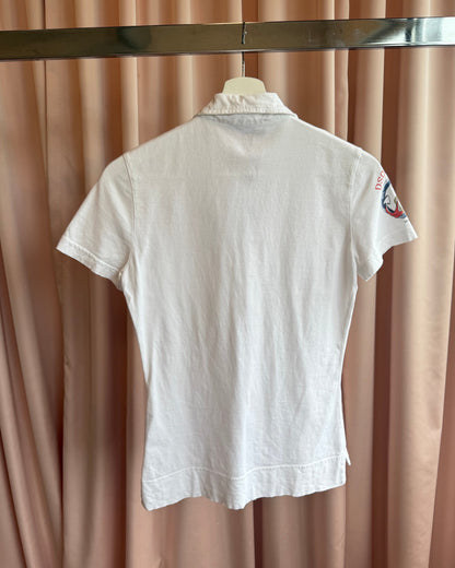 Dsquared² 2000's White Anchor Graphic Polo Shirt