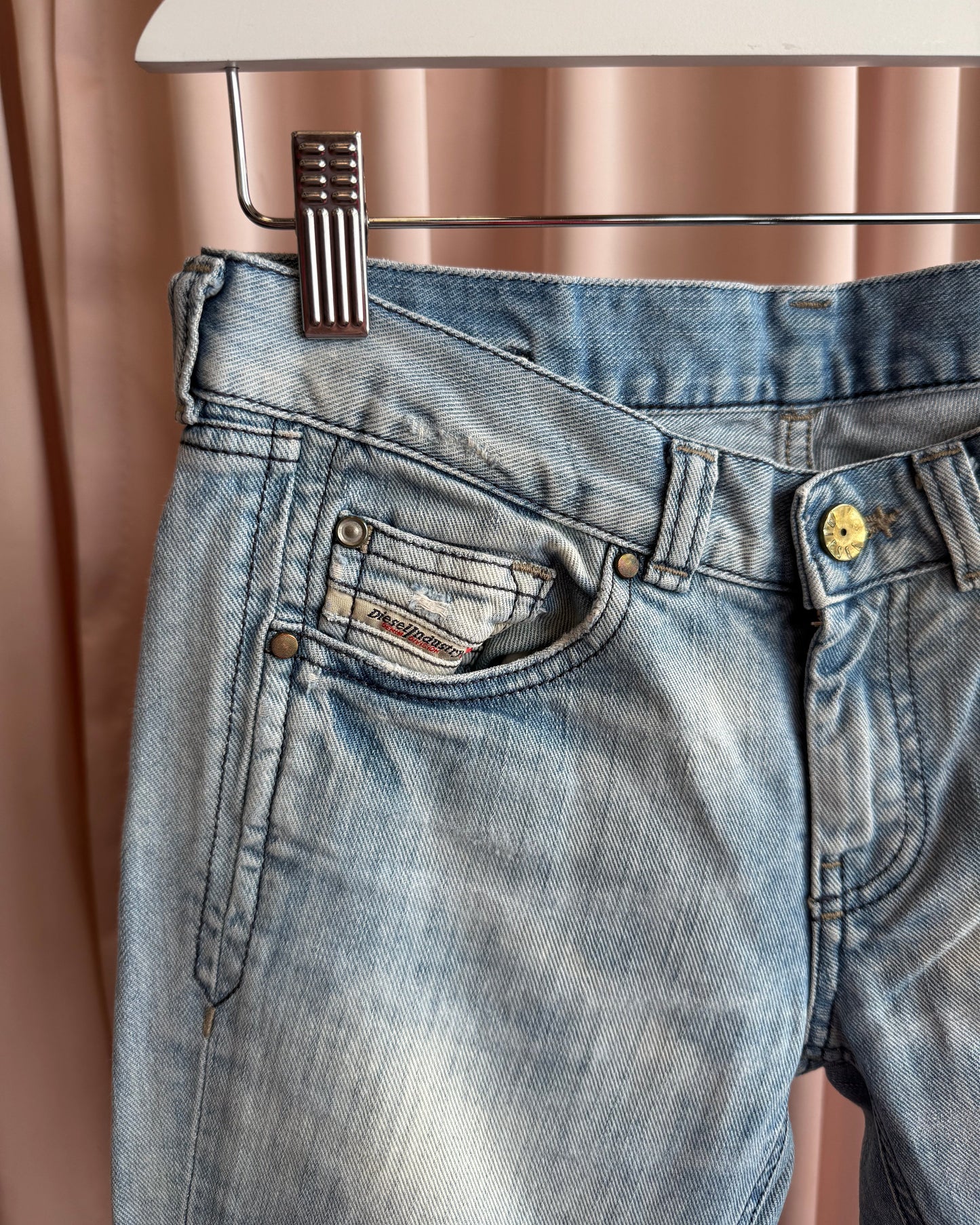 Diesel "Doozy" Light Wash Straight Leg Denim