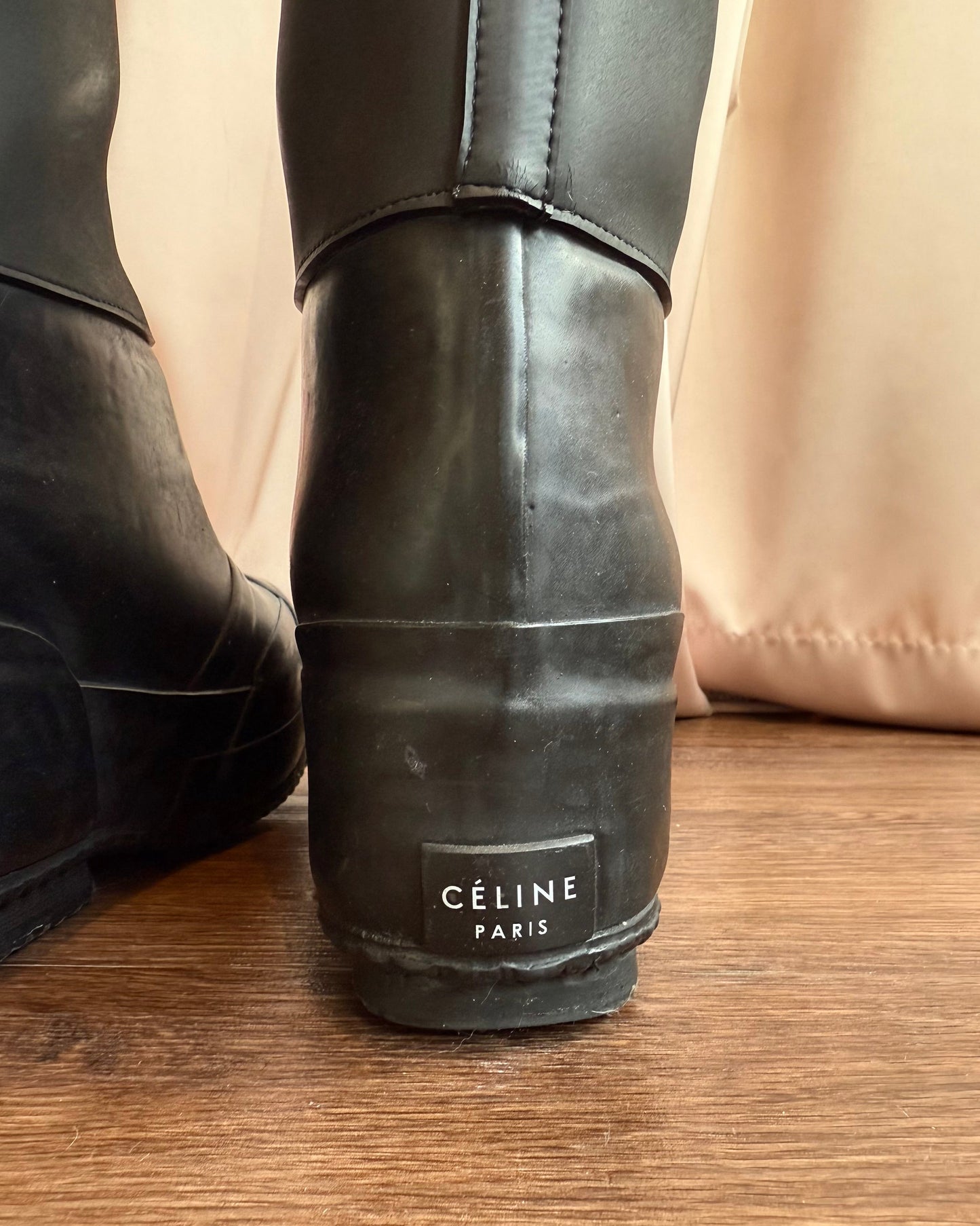 Céline Pre-Fall 2018 Black Planet Rubber Boots