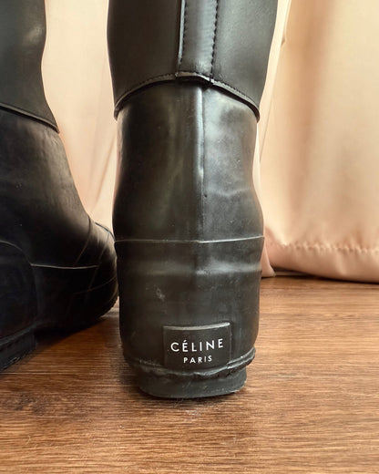 Céline Pre-Fall 2018 Black Planet Rubber Boots