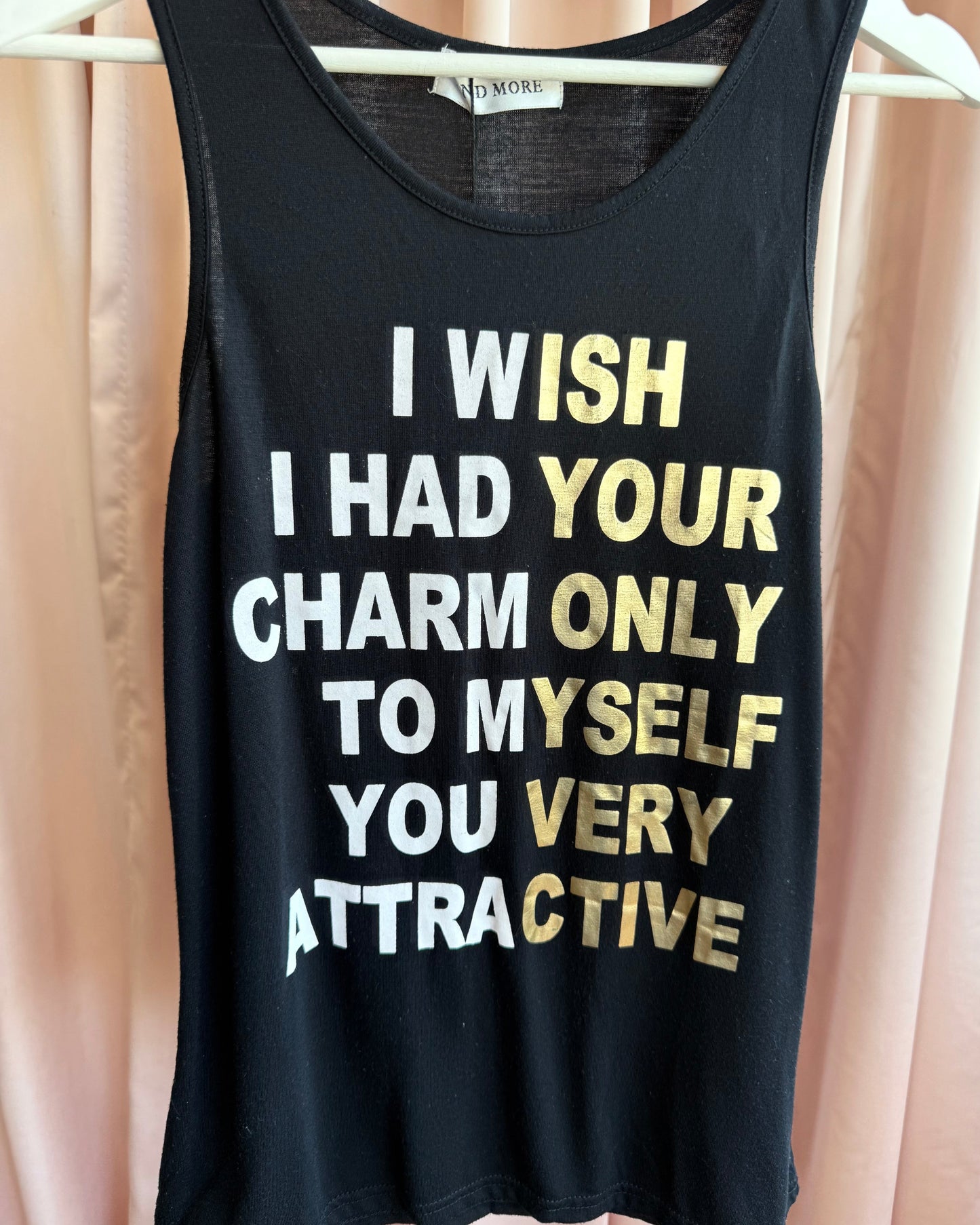 Japanese Brand "Charm" Text Graphic Tank Top