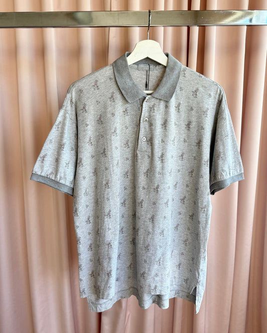 Comme des Garçons Homme 1994 Grey Floral Print Polo Shirt
