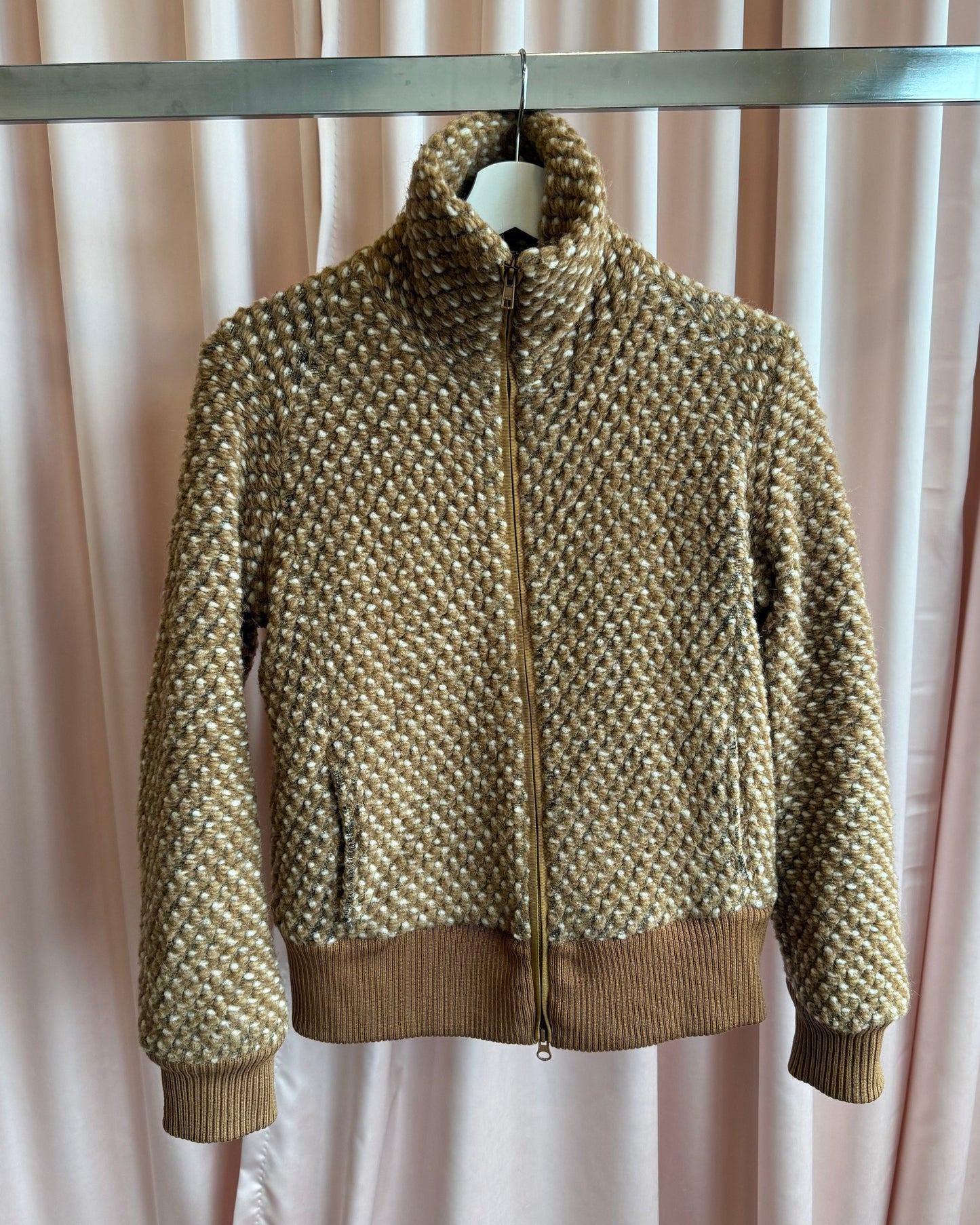 Tsumori Chisato Printed Brown Alpaca Wool Blend Jacket