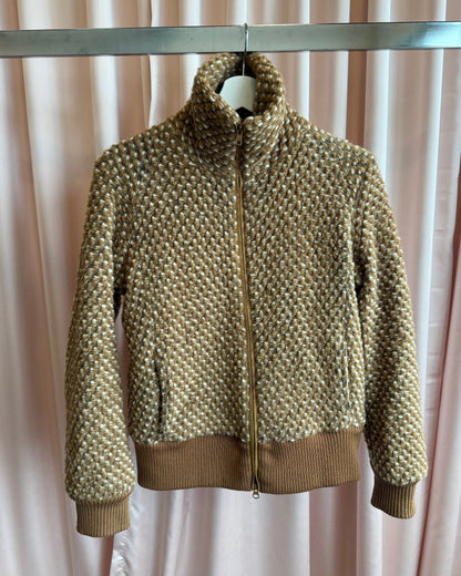 Tsumori Chisato Printed Brown Alpaca Wool Blend Jacket