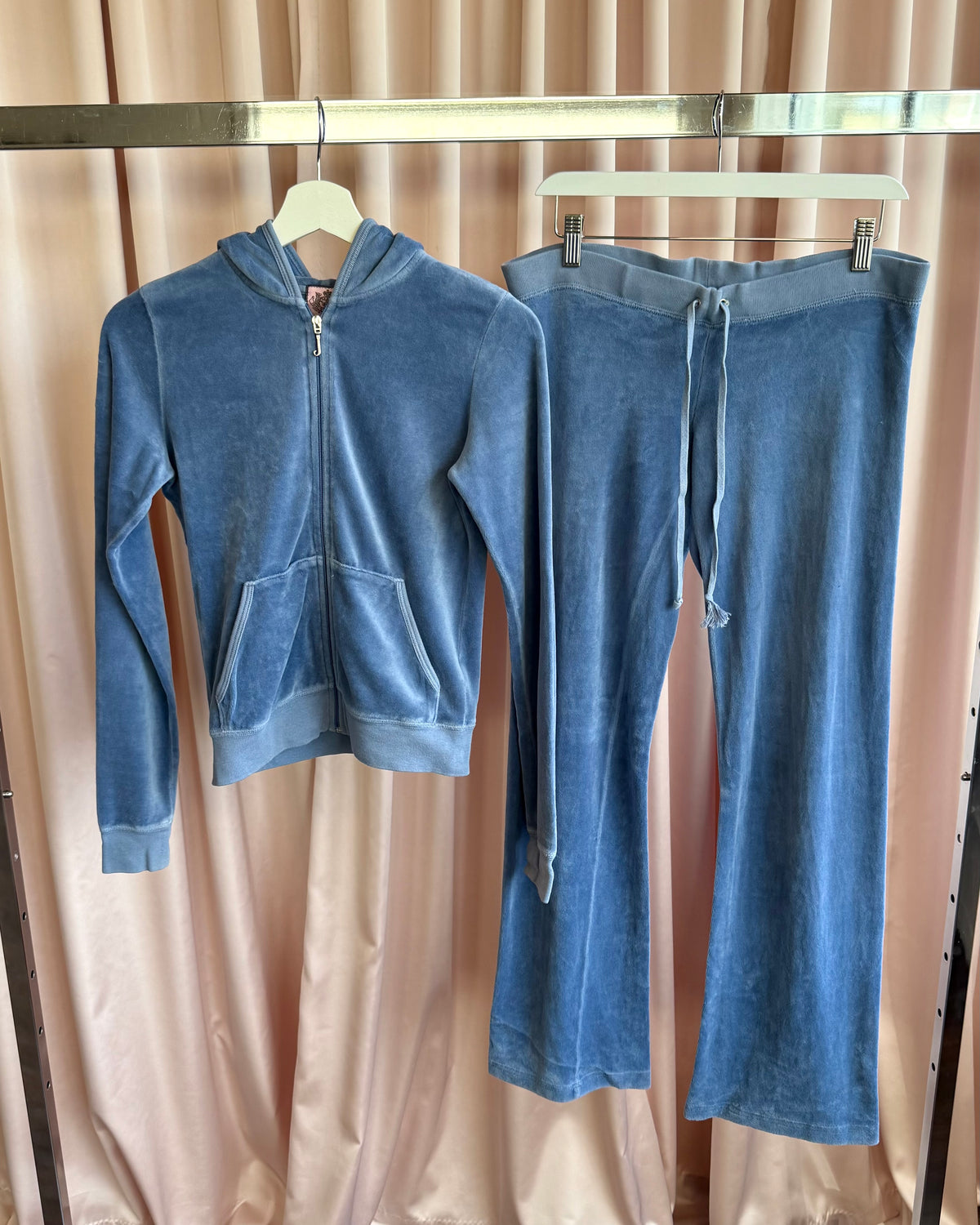 Juicy Couture 2000's Cornflower Blue Velour Tracksuit Set