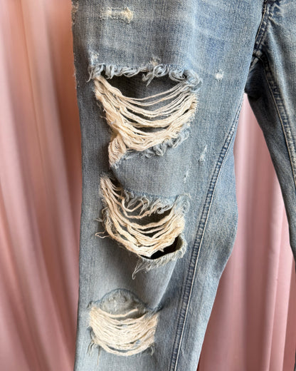Dolce & Gabbana Distressed Straight Leg Denim
