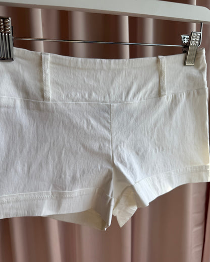2000's Seduction White Low Rise Mini Shorts