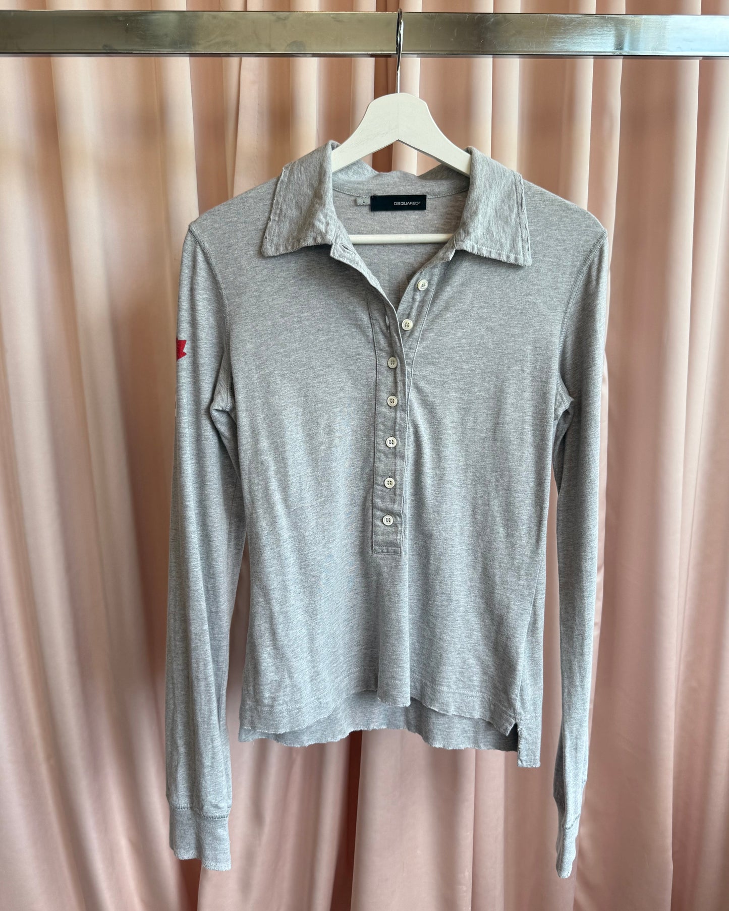 Dsquared² F/W 2004 "Twins" Long Sleeve Grey Polo Shirt