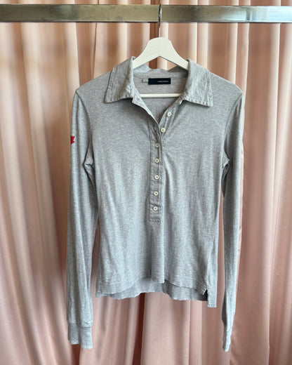 Dsquared² F/W 2004 "Twins" Long Sleeve Grey Polo Shirt