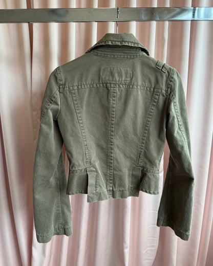 Dsquared² S/S 2004 Olive Green Flared Sleeve Denim Jacket