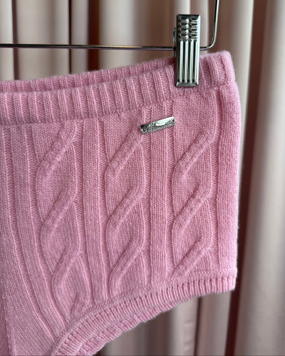Blumarine NWT Pink Braid Cable Knit Shorts