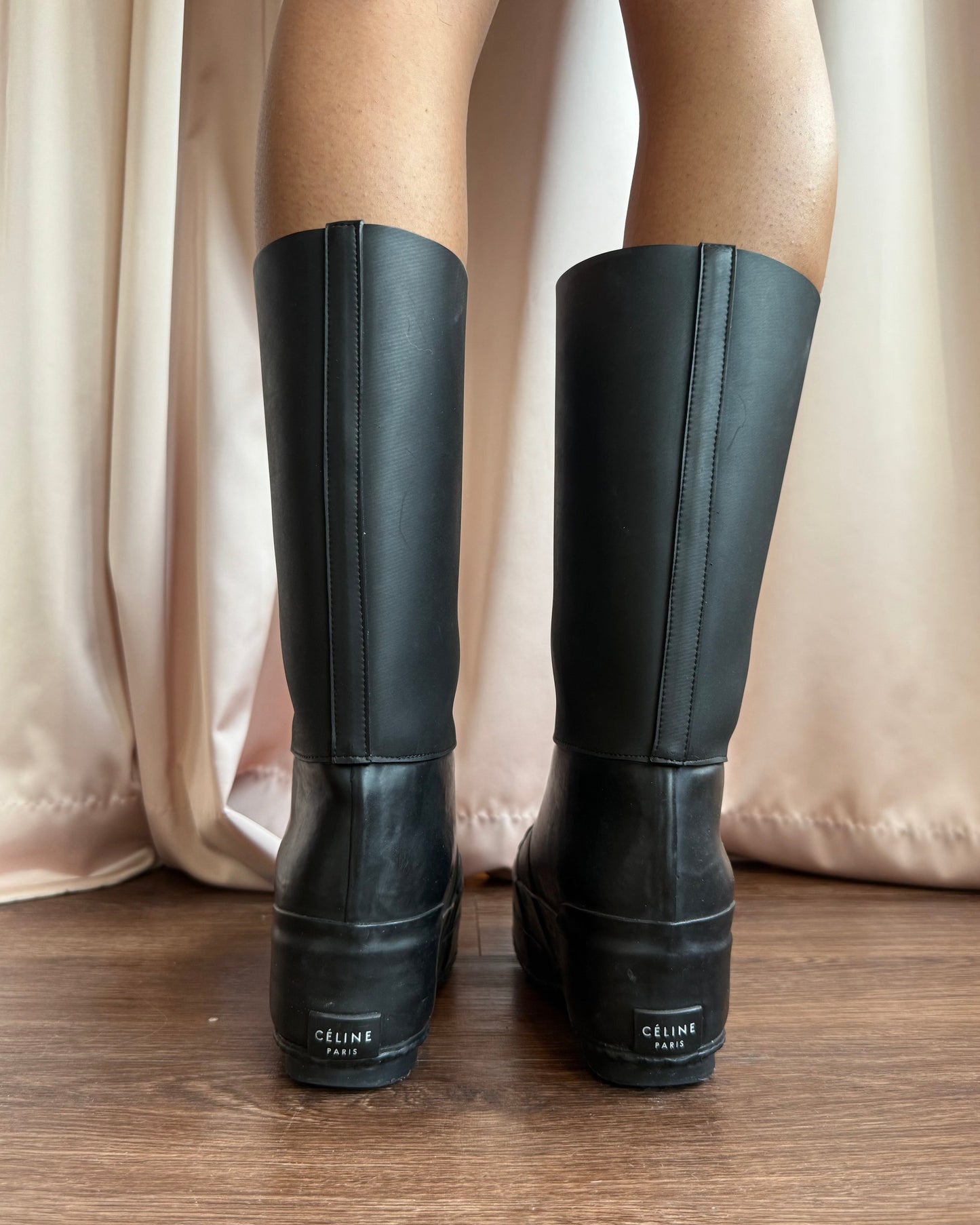 Céline Pre-Fall 2018 Black Planet Rubber Boots