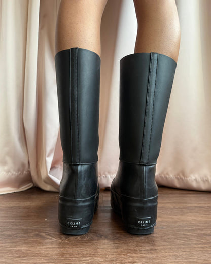 Céline Pre-Fall 2018 Black Planet Rubber Boots