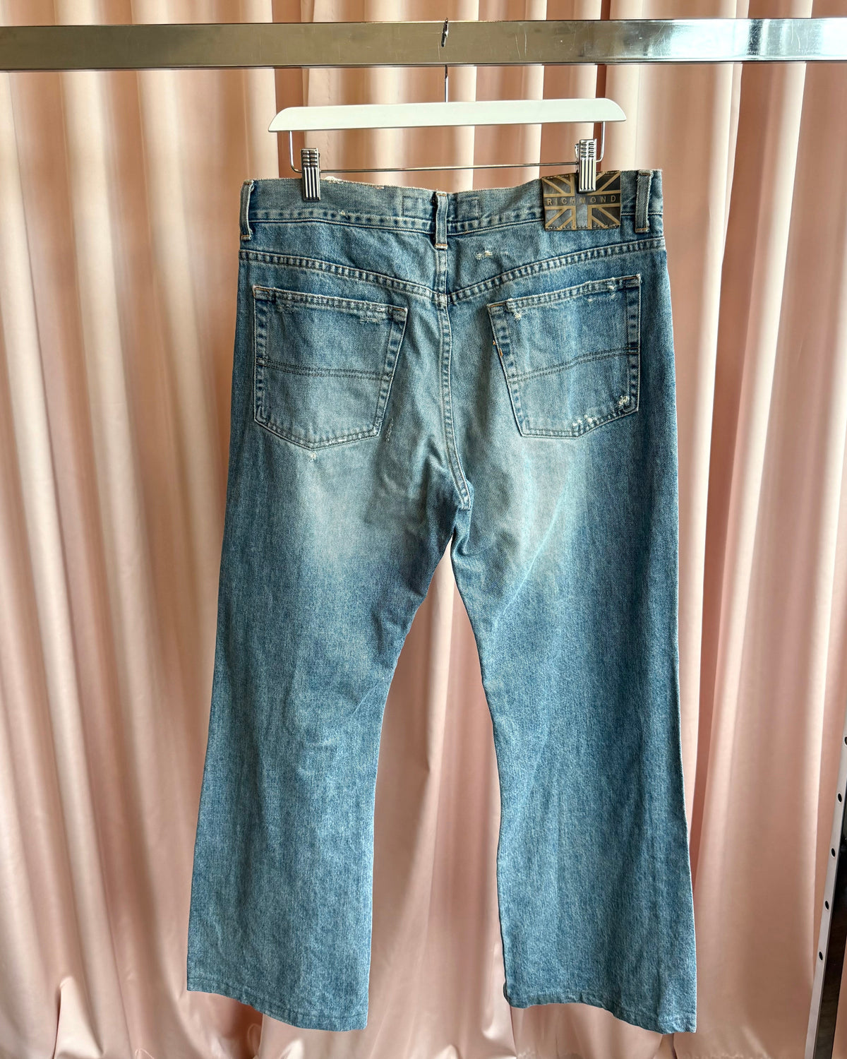 Richmond Denim "RICH" Grey Spell Out Distressed Jeans