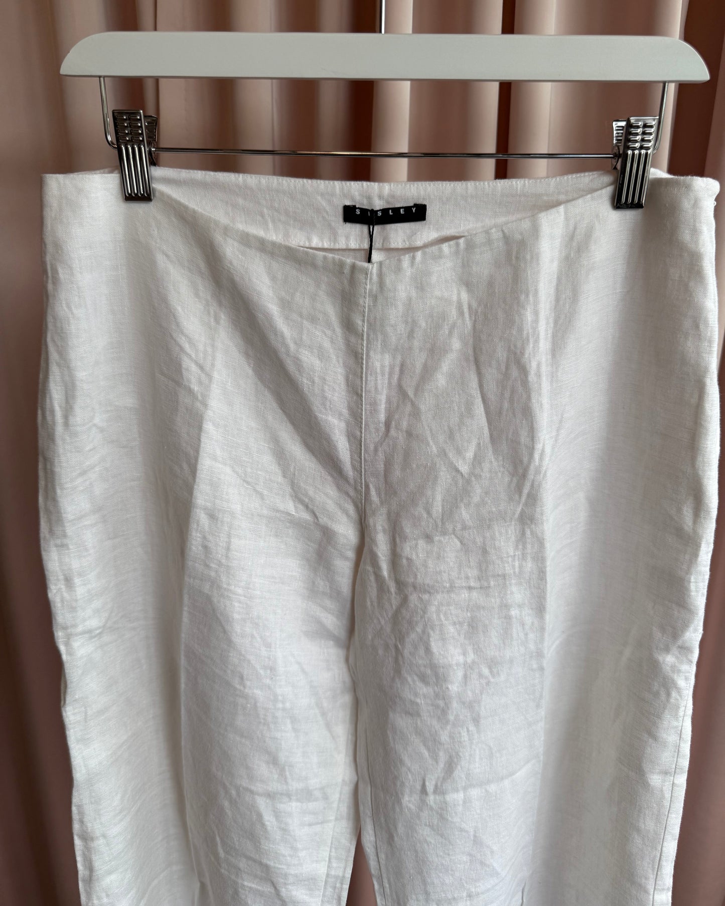 French Brand White 100% Linen Trousers