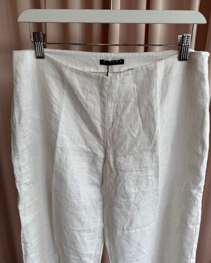 French Brand White 100% Linen Trousers