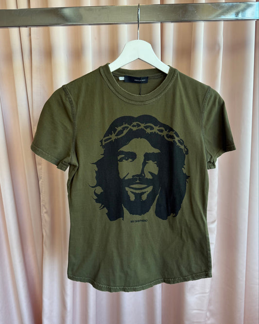 Dsquared² F/W 2005 "Che Jesus" Olive Short Sleeve T-Shirt