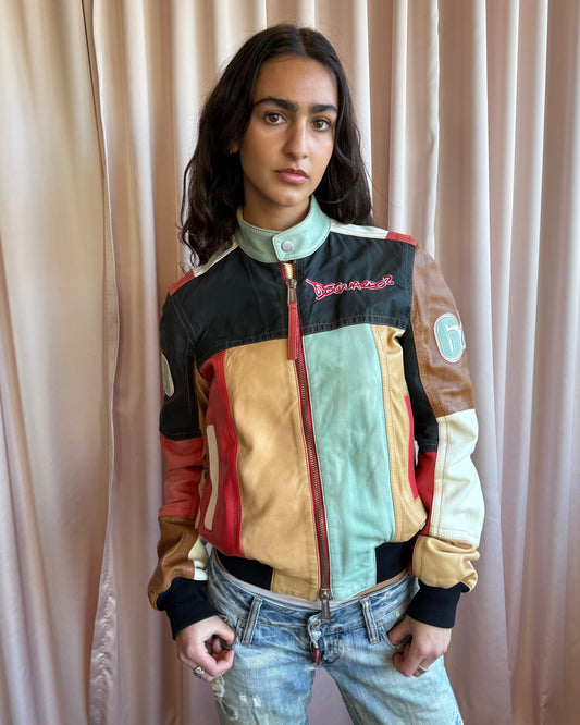 Dsquared² S/S 2005 Leather Patchwork Racer Jacket