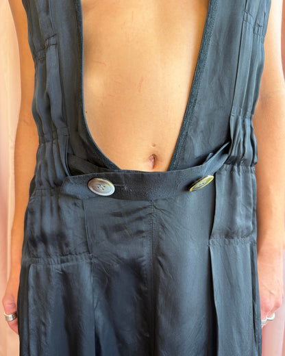Tsumori Chisato Black Sleeveless Ultra Low Cut Belted Dress