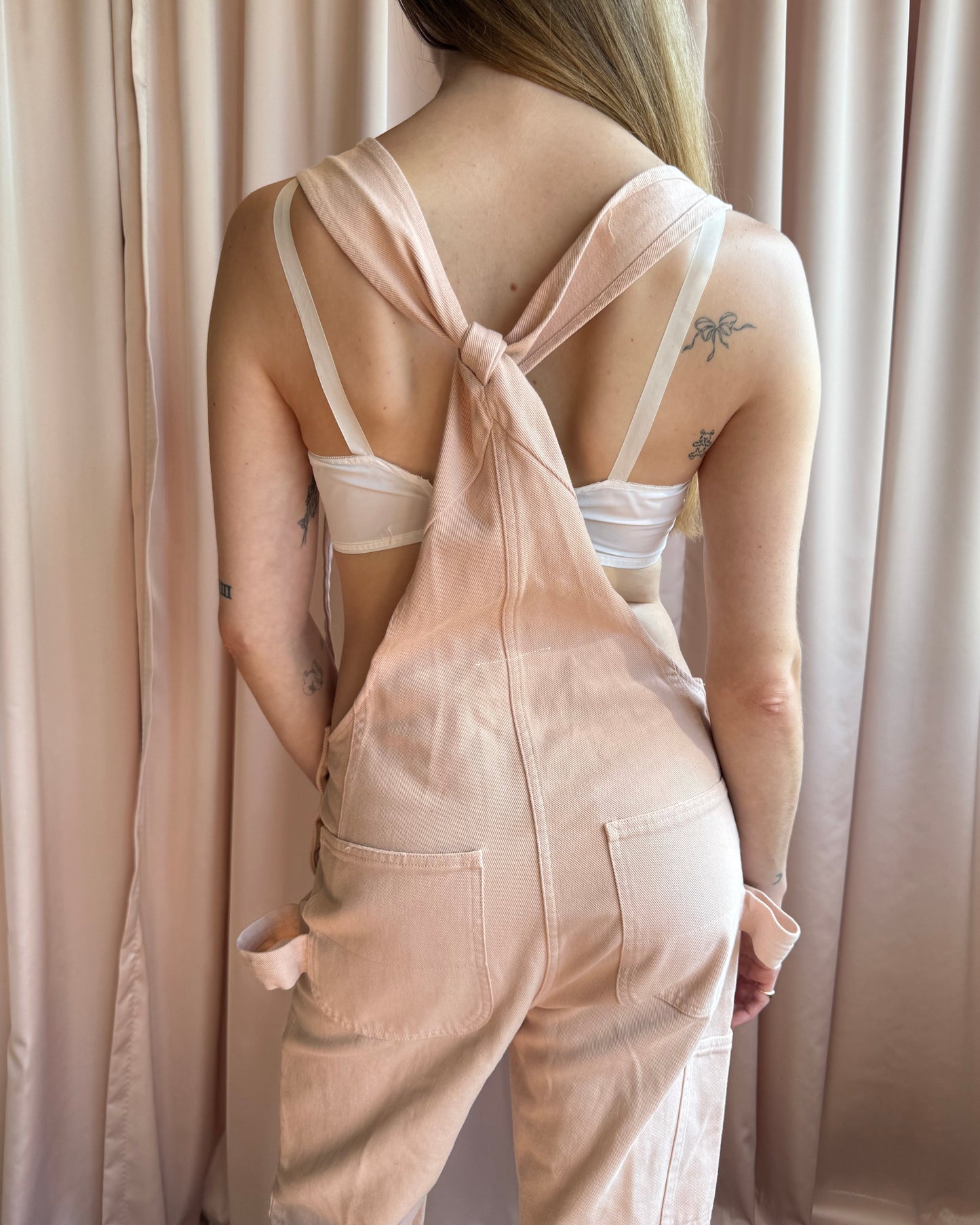 MM6 Maison Margiela Salmon Pink Denim Overalls
