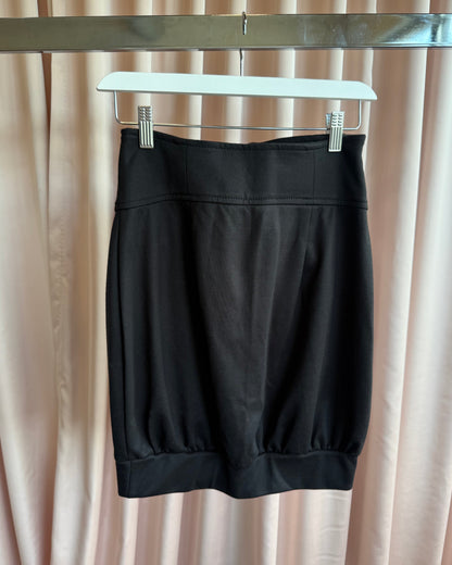 Japanese Brand High Rise Zipper Detail Black Skirt