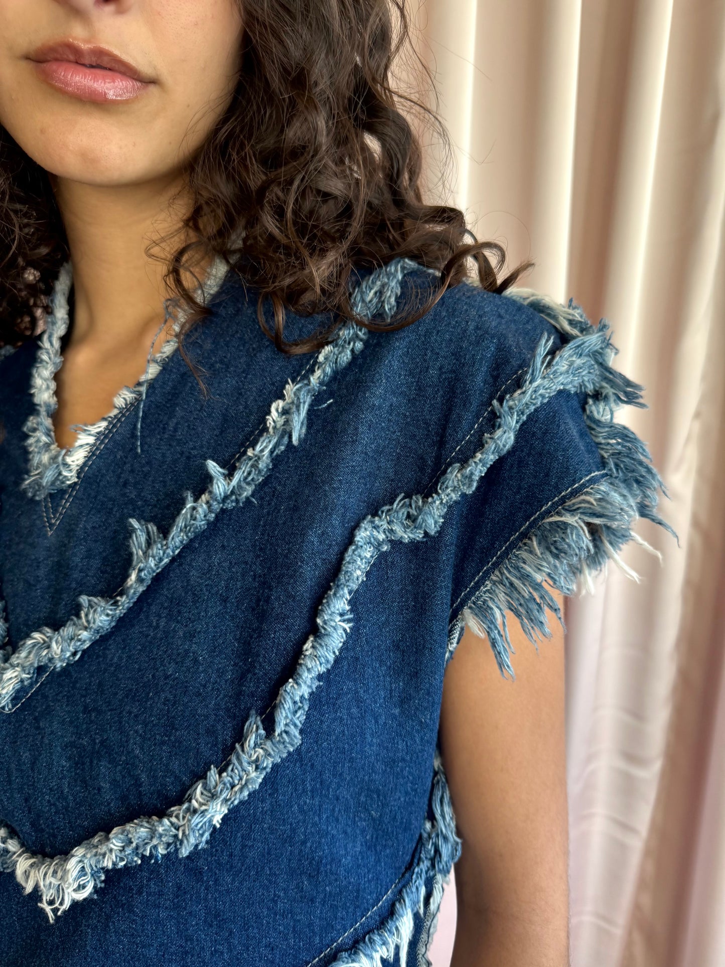 Alexander McQueen F/W 1997 Frayed Denim Top