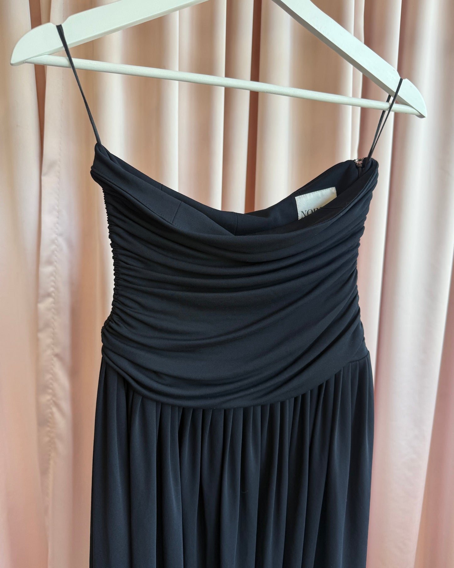 Norma Kamali High Waisted Black Midi Skirt