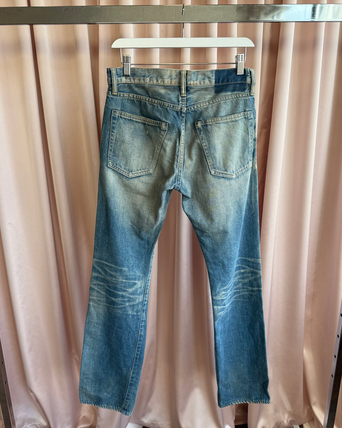 Hysteric Glamour Painted Faded Distressed Button Fly Denim