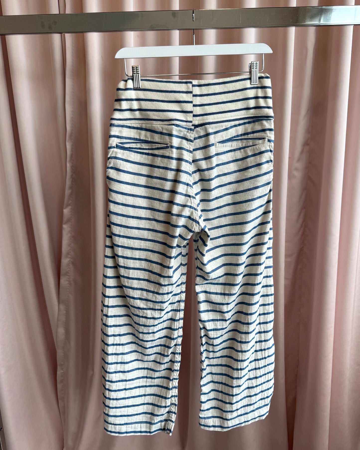 Kapital Blue Striped Cotton Hemp Drawstring Pants
