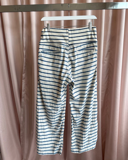 Kapital Blue Striped Cotton Hemp Drawstring Pants