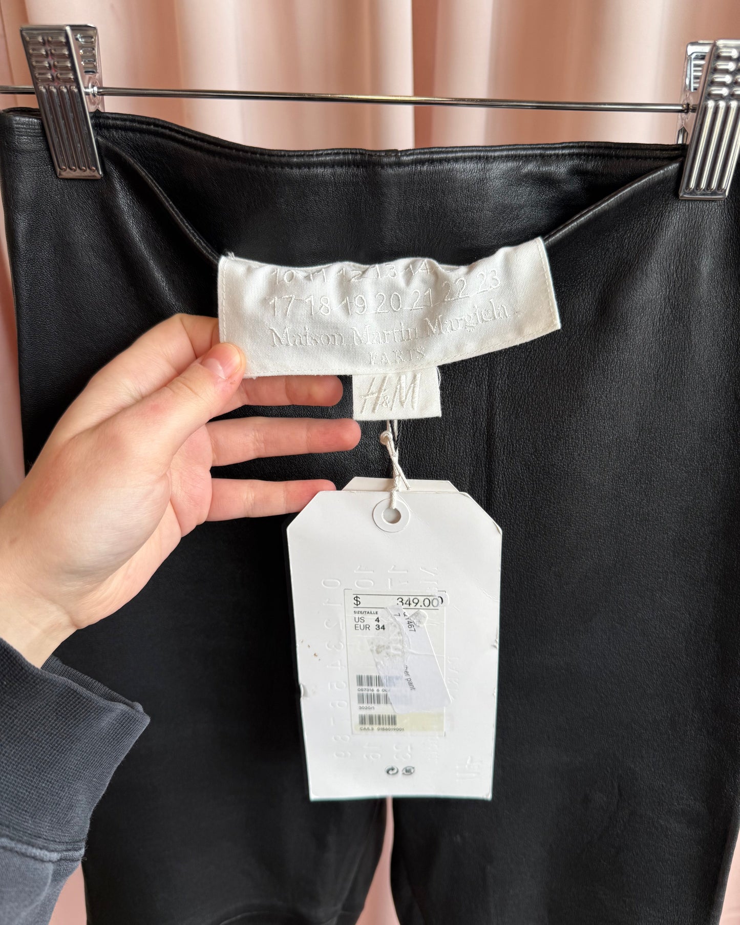 Maison Martin Margiela x H&M Deadstock Footed Stirrup Black Leather Leggings