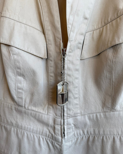 Thierry Mugler Activ 80's Tan Cotton Blazer Jacket