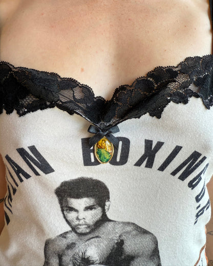 Dolce & Gabbana Muhammad Ali Boxing Lace Trim Tank Top