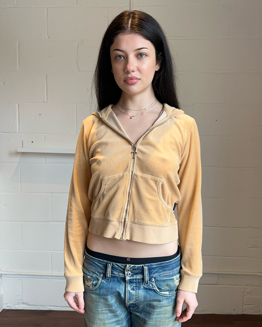 Italian Brand Velour Zip Up Hoodie