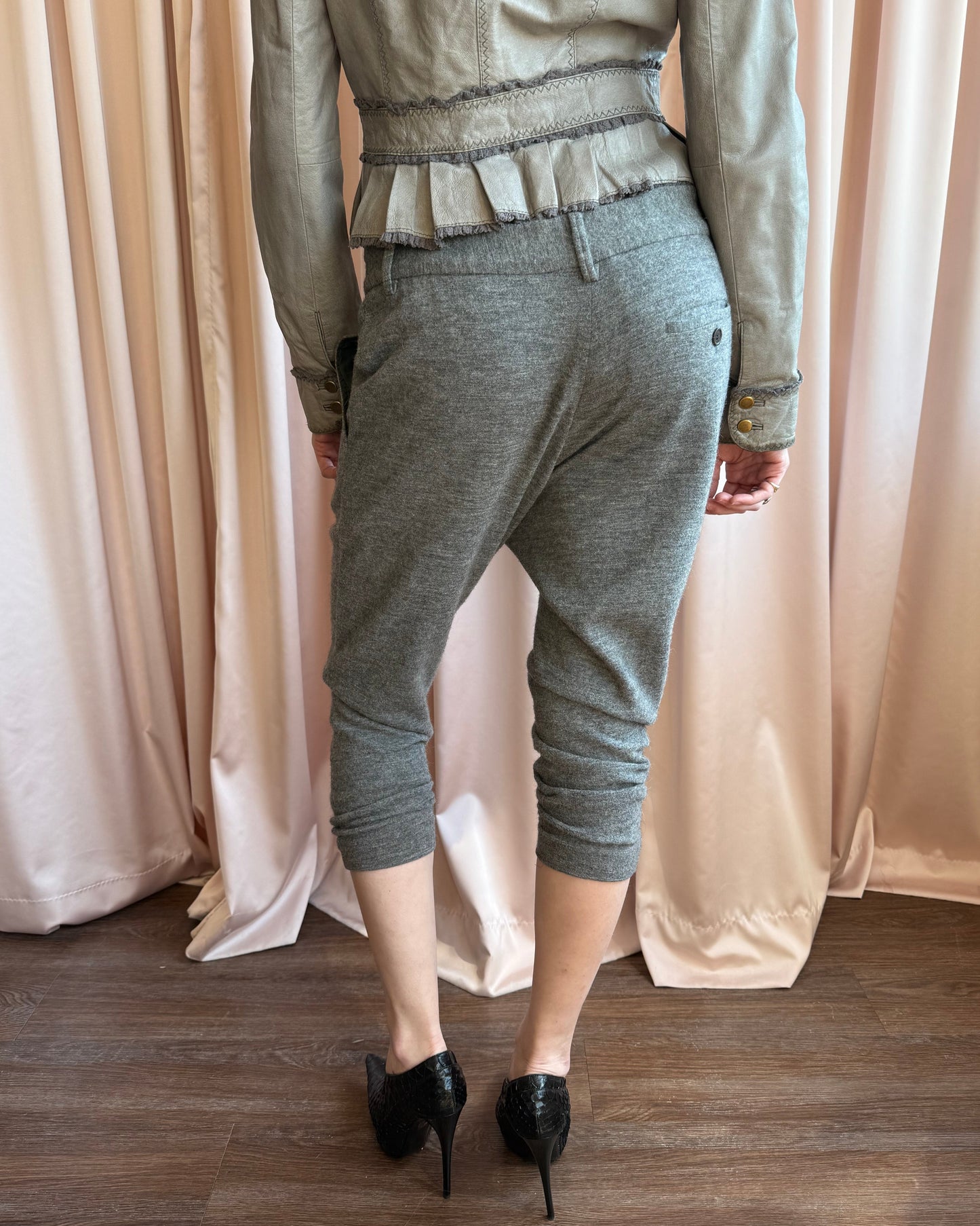 Isabel Marant Grey Alpaca Wool Drop Trousers