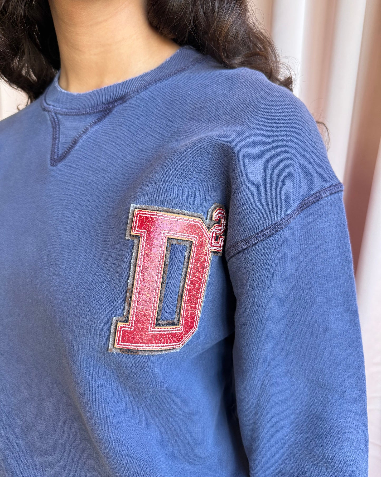 Dsquared² “League” Spell Out Logo Patch Navy Sweatshirt
