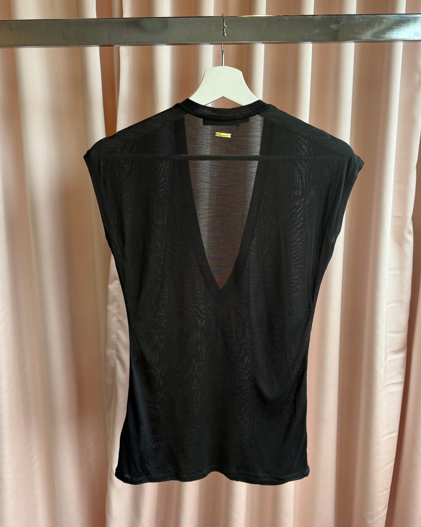 Dsquared² S/S 2009 100% Silk Black V-Neck Top