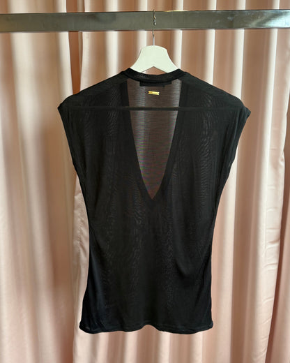 Dsquared² S/S 2009 100% Silk Black V-Neck Top