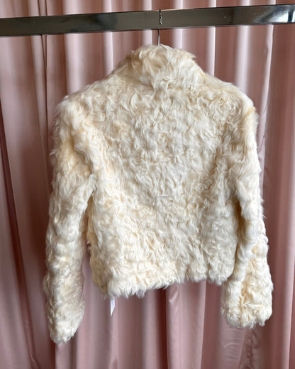 Japanese Brand Genuine Cream Lamb Fur Jacket