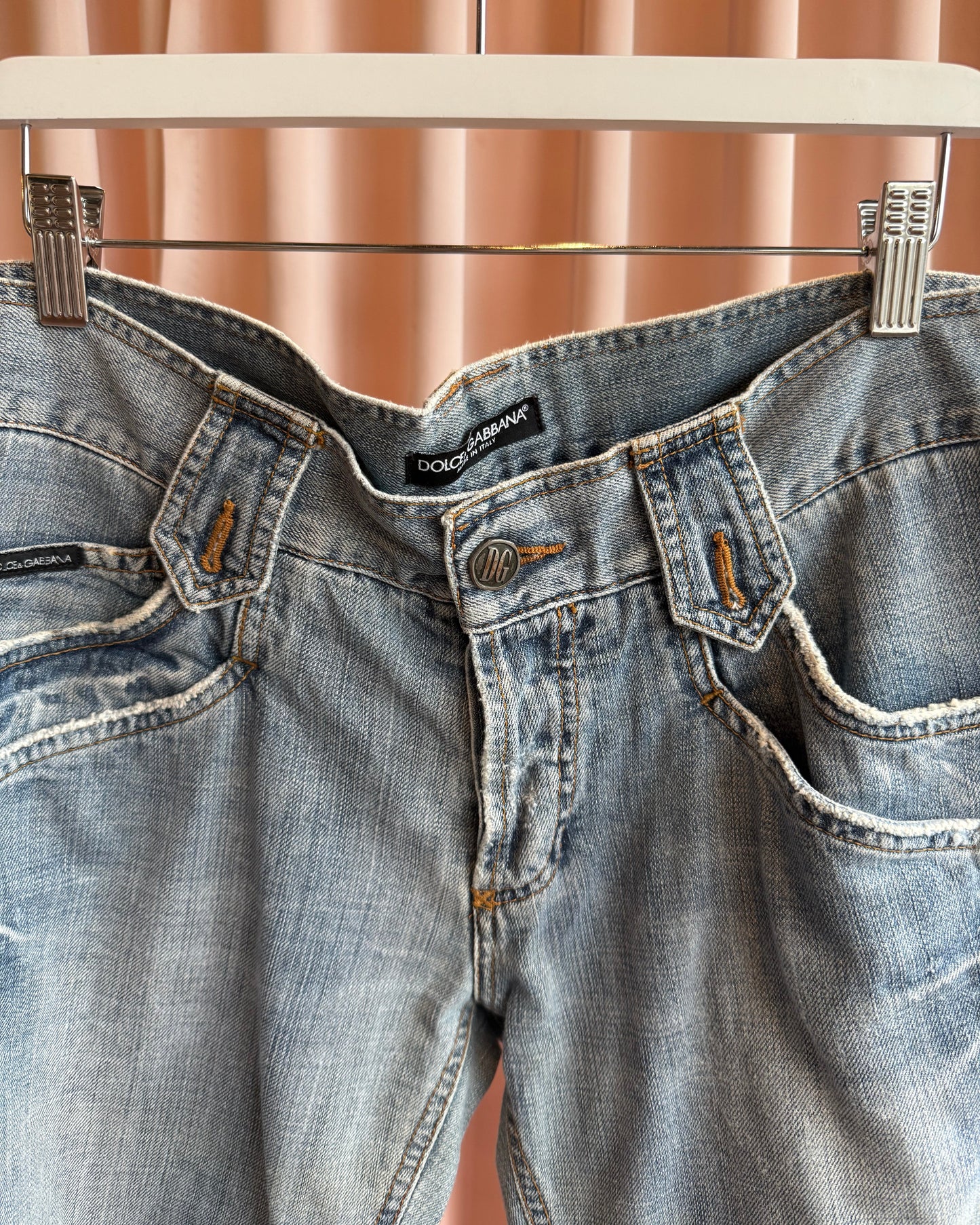 Dolce & Gabbana Distressed Light Wash Denim