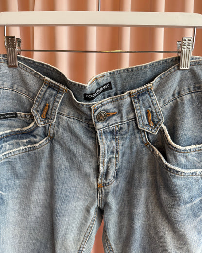 Dolce & Gabbana Distressed Light Wash Denim