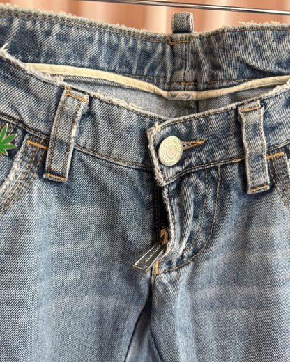 Dsquared² S/S 2005 Weed Leaf Distressed Low Rise Denim