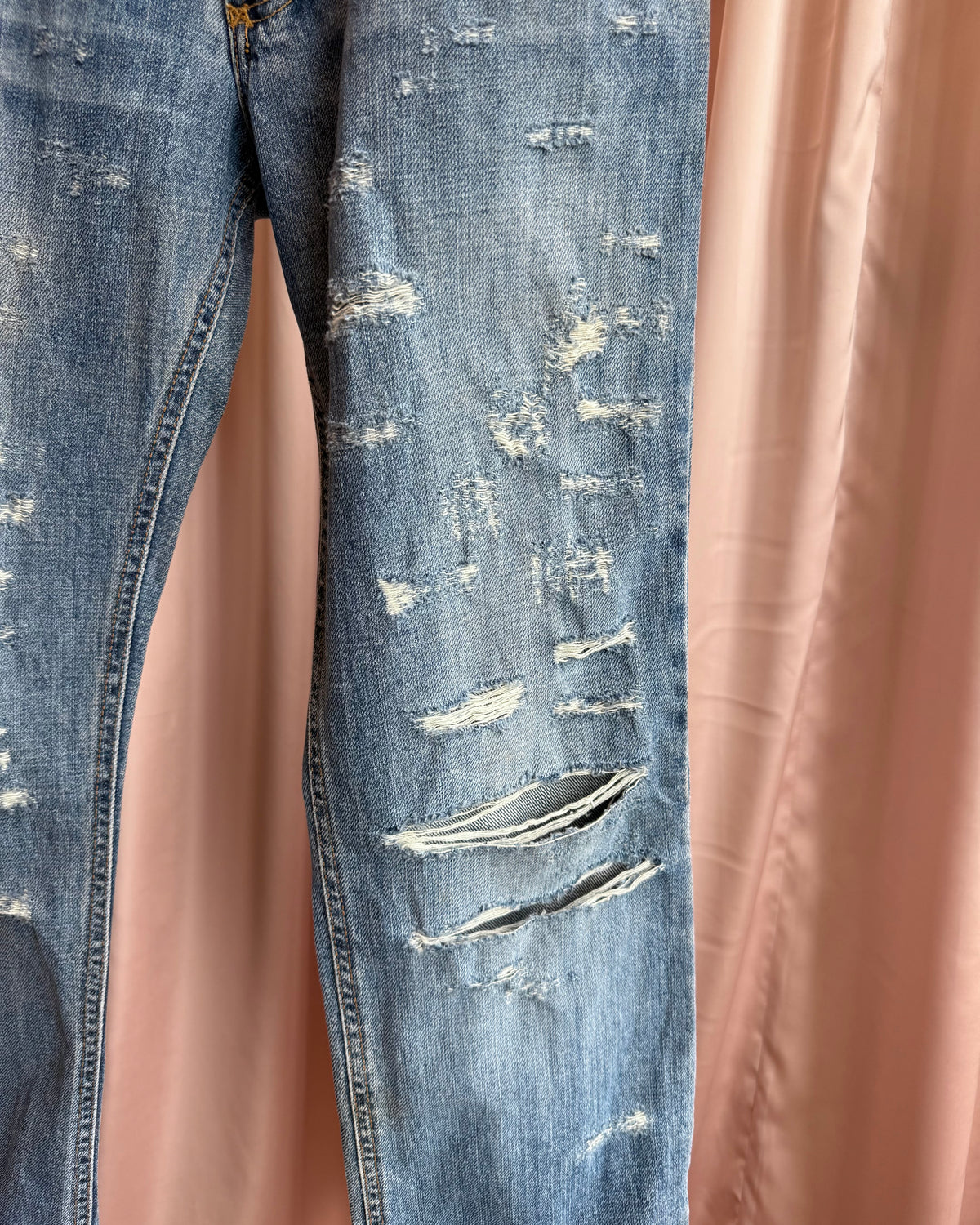 Dolce & Gabbana Distressed Button Fly Denim