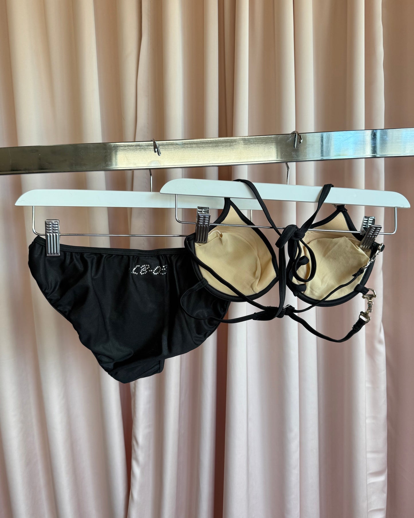 Japanese Brand x MLB NY Yankees 2003 Black Rhinestone Horsebit Bikini