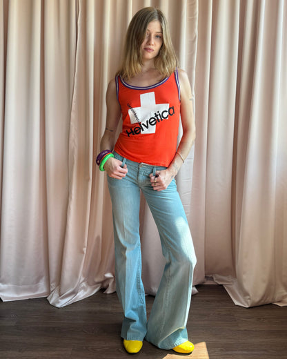 Diesel Deadstock "Melty" Light Wash Low Rise Flare Denim