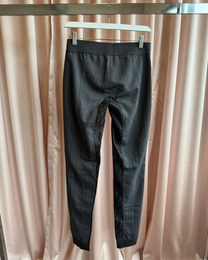 D&G F/W 2003 Pinstripe & Lace Panelled Slim Cut Trousers
