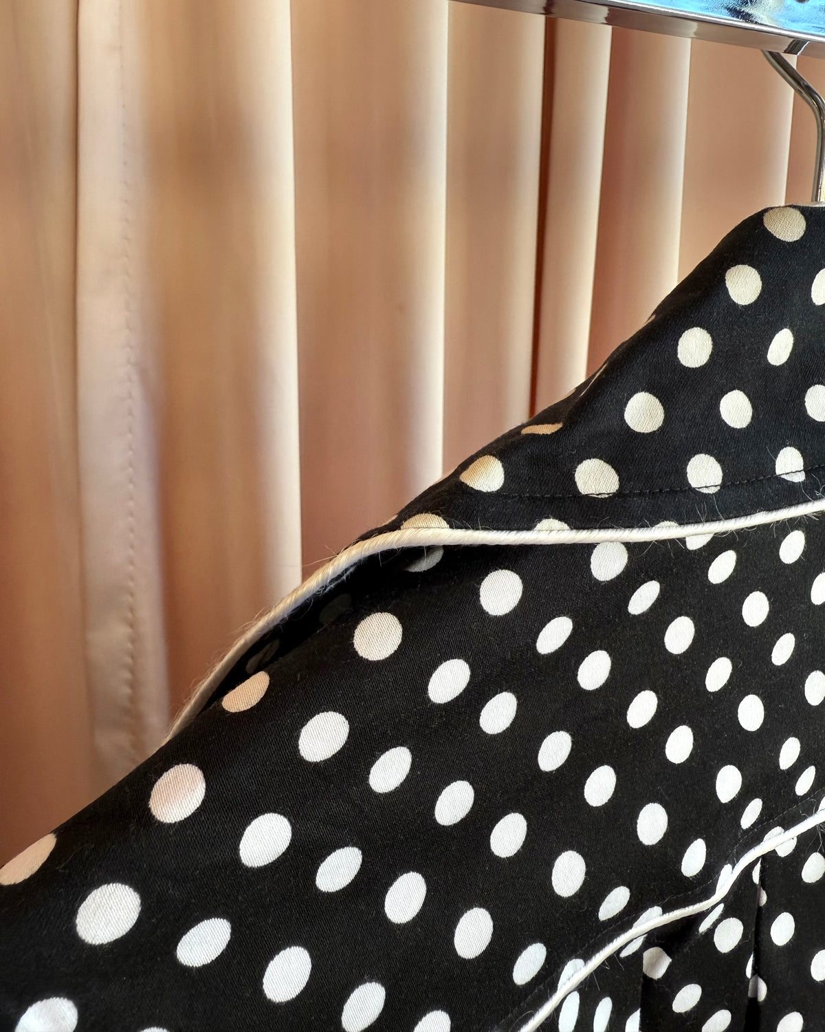 Gyaru Brand Black & White Polka Dot Trench Coat