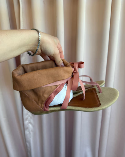 Chinese Laundry Pink Bow Ribbon Thong Sandals