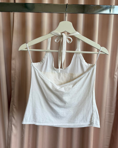 Y.O.U. 2000's "Contest" Patched White Halter Top