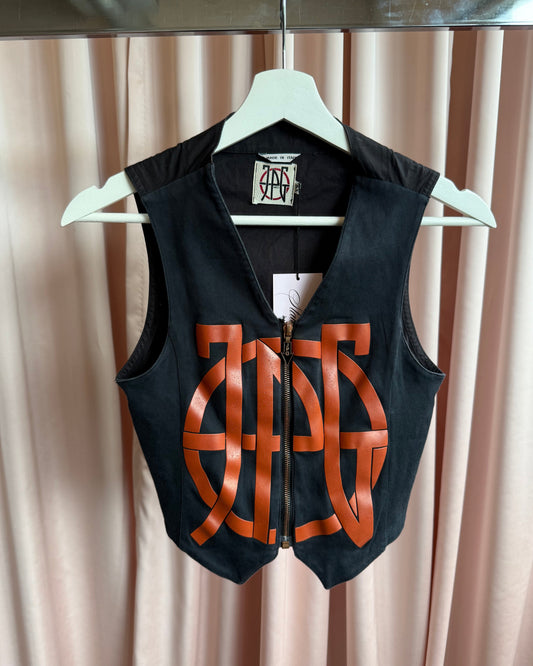 1990's Jean Paul Gaultier JPG Logo Zip Up Vest